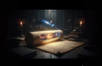 भविष्य पुराण की भविष्यवाणियाँ: जानिए प्राचीन हिंदू ग्रंथ के अद्भुत रहस्य एक रहस्यमय स्क्रॉल जो भविष्य पुराण की भविष्यवाणियाँ, प्राचीन हिंदू ग्रंथ की भविष्यवाणी परंपरा को दर्शाता है।