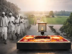 78वीं महात्मा गांधी पुण्यतिथि 2026 – राष्ट्रपिता को एक कालजयी श्रद्धांजलि राजघाट पर महात्मा गांधी पुण्यतिथि के अवसर पर दी गई श्रद्धांजलि।