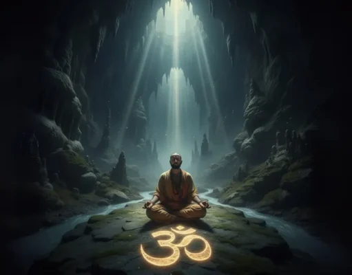 Mahakal’s Voice in the Cave: Ujjain’s Most Haunting and Sacred Mystery Mahakal’s Voice in the Cave – devotees sitting inside the mystical cave of Ujjain, where divine whispers are believed to be heard.