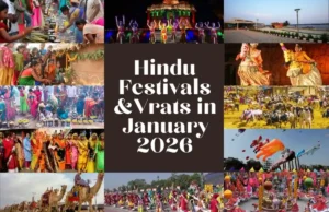 The Ultimate Guide to Hindu Festivals and Vrats in January 2026 – Rituals and Significance Devotees performing rituals during Hindu Festivals and Vrats in January 2026, celebrating Makar Sankranti, Basant Panchami, and Magh Amavasya with devotion.